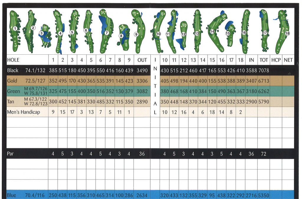 Scorecards Crescent Farms Golf Club
